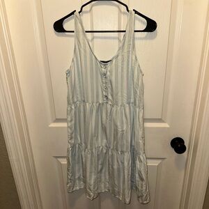 Striped Sleeveless Button-Down Dress